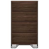 Boekenkast 80x31x137,5 cm bewerkt hout bruin eikenkleur - thumbnail