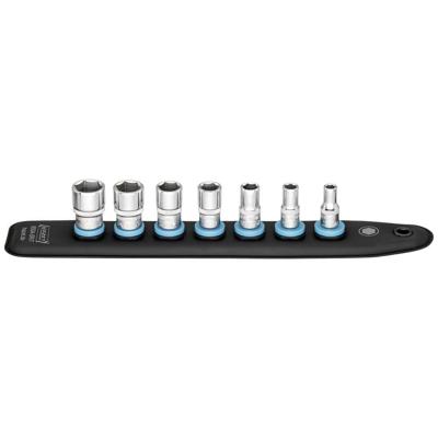 HAZET SmartRail met 7 steekplaatsen 850A-SR/7 | 1/4 inch (6,3 mm) vierkant hol | Buiten-zeskant-tractieprofiel | 7-delig - 850A-SR/7