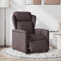 Fauteuil verstelbaar elektrisch stof donkerbruin - thumbnail