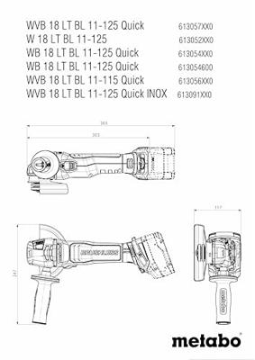 Metabo W 18 LT BL 11-125 Accu Haakse Slijper | 18V | Metabox 165L - 613052840