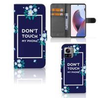 Motorola Edge 30 Ultra Portemonnee Hoesje Flowers Blue DTMP - thumbnail