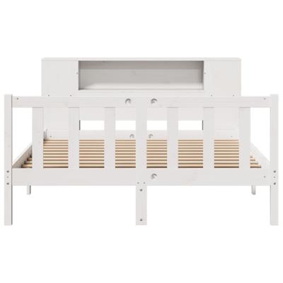 Bed met boekenkast zonder matras grenenhout wit 160x200 cm - thumbnail