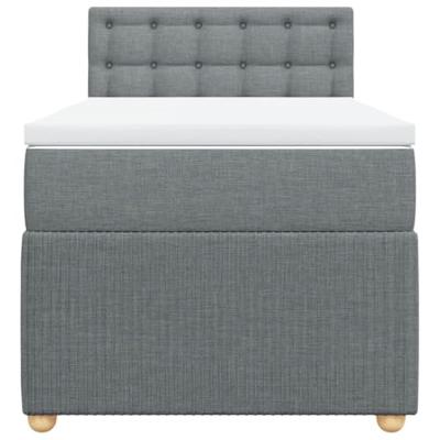 Boxspring met matras stof lichtgrijs 90x200 cm
