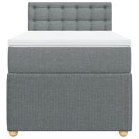 Boxspring met matras stof lichtgrijs 90x200 cm - thumbnail
