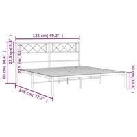 Bedframe met hoofdbord metaal wit 120x190 cm - thumbnail
