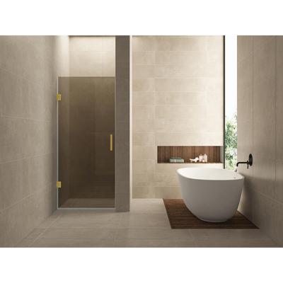 Wiesbaden Less Nisdeur - 800x2000x8mm - Nano Vintage Brons Glas - Geborsteld Messing