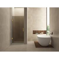 Wiesbaden Less Nisdeur - 800x2000x8mm - Nano Vintage Brons Glas - Geborsteld Messing - thumbnail