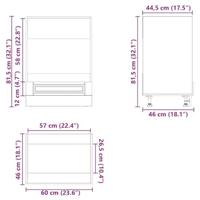 Ovenkast "Porto" bewerkt hout grijs sonoma eiken - thumbnail