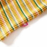 Kindershirt met lange mouwen lage col 128 gestreept okerkleurig - thumbnail