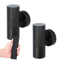 Set van 2 dimbare LED Wandlamp Blenda - 2700K warm wit- GU10 fitting - Up & Down light - IP44 waterdicht - Incl. dimmer met afstandsbediening - thumbnail