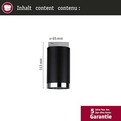Paulmann Tube 230V-railsysteem lamp URail GU10 Zwart (mat), Chroom