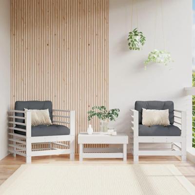 Tuinstoelen 2 st massief grenenhout wit Tuinstoelen 2 st massief grenenhout wit