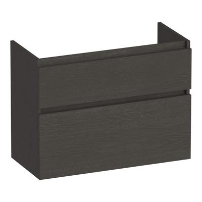 Brauer Delight - Onderkast Ondiep - 80 cm - met 2 Softclose Lades Greeploos en 1 Sifon Uitsparing - Timber Anthracite
