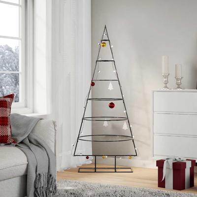 Kerstdecoratie kerstboom 150 cm metaal zwart Kerstdecoratie kerstboom 150 cm metaal zwart