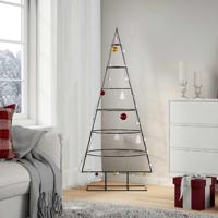 Kerstdecoratie kerstboom 150 cm metaal zwart - thumbnail
