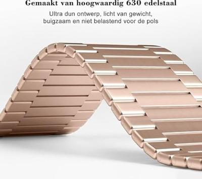 Magnetische stalen band - Zeer sterke magneet - Rosé goud - Geschikt voor Apple Watch 44mm / 45mm / 46mm / 49mm Magnetische stalen band - Zeer sterke magneet - Rosé goud - Geschikt voor Apple Watch 44mm / 45mm / 46mm / 49mm
