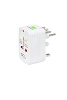 DCU TECNOLOGIC Stekkeradapter | internationale converter | Compatibel met Europa, Groot-Brittannië, VS, China, Japan en Australië | Overspanningsbeveiliging | Wit - thumbnail