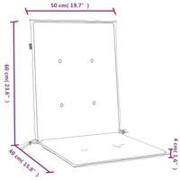 Stoelkussens 4 st lage rug 100x50x4 cm stof gemleerd crme - thumbnail