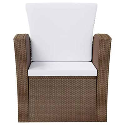 16-delige Loungeset met kussens poly rattan bruin