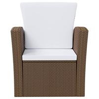 16-delige Loungeset met kussens poly rattan bruin - thumbnail