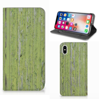Apple iPhone Xs Max Book | Wallet Case | Green Wood - thumbnail