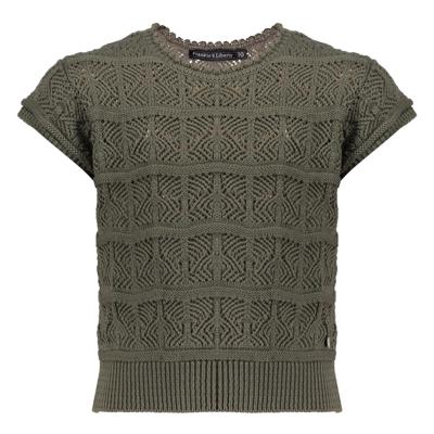 Frankie & Liberty Meisjes trui gebreid - May - Fresh olijf groen