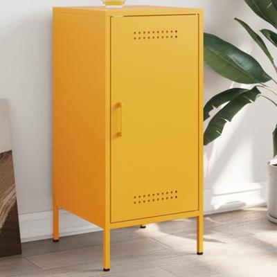 Dressoir 36x39x79 cm staal mosterdgeel