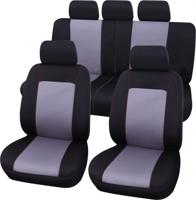 Carpoint stoelhoezenset Lisboa uni zwart/grijs 9 delig - thumbnail