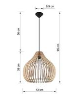 Sollux Hanglamp Aprilla Ø 43 cm hout - thumbnail