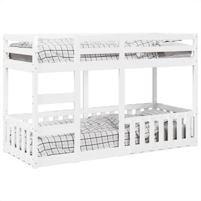 Stapelbed 90x190 cm massief grenenhout wit