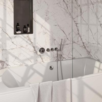 Chrome Carving thermostatische inbouw badkraan SET 01 met badvulcombinatie en handdouche