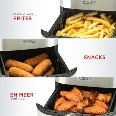 Bourgini Classic Health Fryer 4L 1500W RVS/Zwart