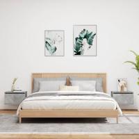 Nachtkastjes met LED's 2 st wandgemonteerd betongrijs - thumbnail