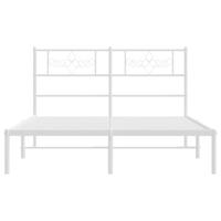 Bedframe met hoofdbord metaal wit 120x200 cm - thumbnail