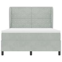 Boxspringbed met matras fluweel lichtgrijs 160x200 cm - thumbnail