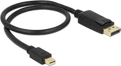 Delock 83984 DisplayPort-kabel Mini-displayport / DisplayPort Adapterkabel Mini DisplayPort-stekker, DisplayPort-stekker 0.50 m Zwart Vergulde steekcontacten