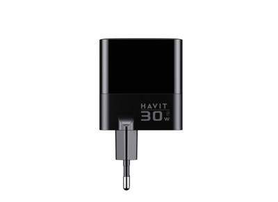 Havit UCLE001 EU - GaN lader met drie poorten 30 W, zwart - thumbnail