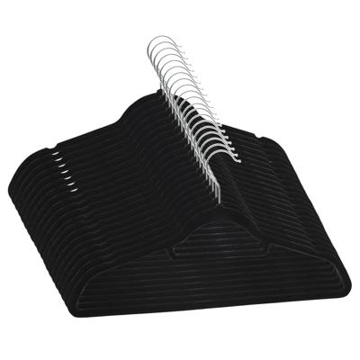 VidaXL 20-delige kledinghangerset anti-slip fluweel zwart VidaXL 20-delige kledinghangerset anti-slip fluweel zwart