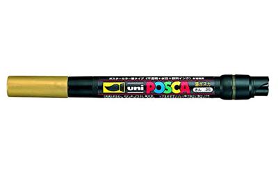 Paintmarker uni posca pcf350 brush 1-10mm goud | 5 stuks Paintmarker uni posca pcf350 brush 1-10mm goud | 5 stuks