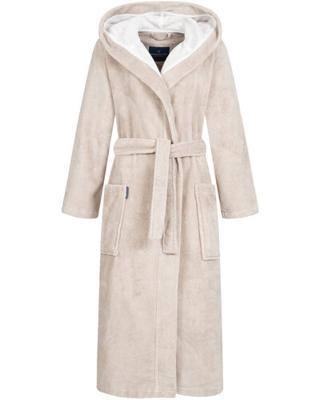 Morgenstern Morgenstern damesbadjas met capuchon Geena 2 zand Maat M