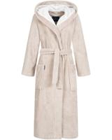 Morgenstern Morgenstern damesbadjas met capuchon Geena 2 zand Maat M - thumbnail