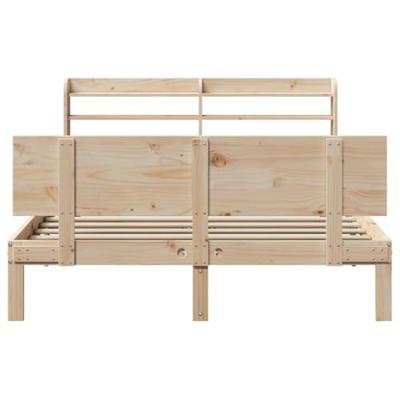 Bedframe met hoofdbord massief grenenhout 150x200 cm