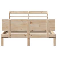 Bedframe met hoofdbord massief grenenhout 150x200 cm - thumbnail