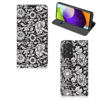 Samsung Galaxy A52 Smart Cover Black Flowers - thumbnail