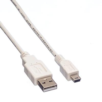 VALUE USB 2.0 kabel, type A - 5-Pin Mini, Typ A 5 Pin Mini , wit, 1,8 m