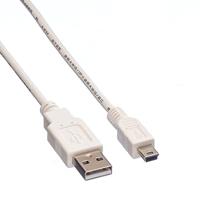 VALUE USB 2.0 kabel, type A - 5-Pin Mini, Typ A 5 Pin Mini , wit, 1,8 m - thumbnail