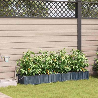 Tuin Bloempot 4 pcs Licht Grijs Staal
