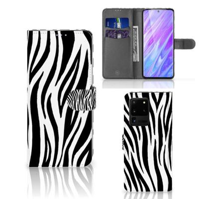 Samsung Galaxy S20 Ultra | Telefoonhoesje | Met pasjeshouder | Zebra Samsung Galaxy S20 Ultra | Telefoonhoesje | Met pasjeshouder | Zebra