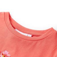 Kindershirt 128 koraalkleurig - thumbnail