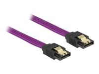 DeLOCK SATA 6 Gb/s 30 cm violet kabel - thumbnail